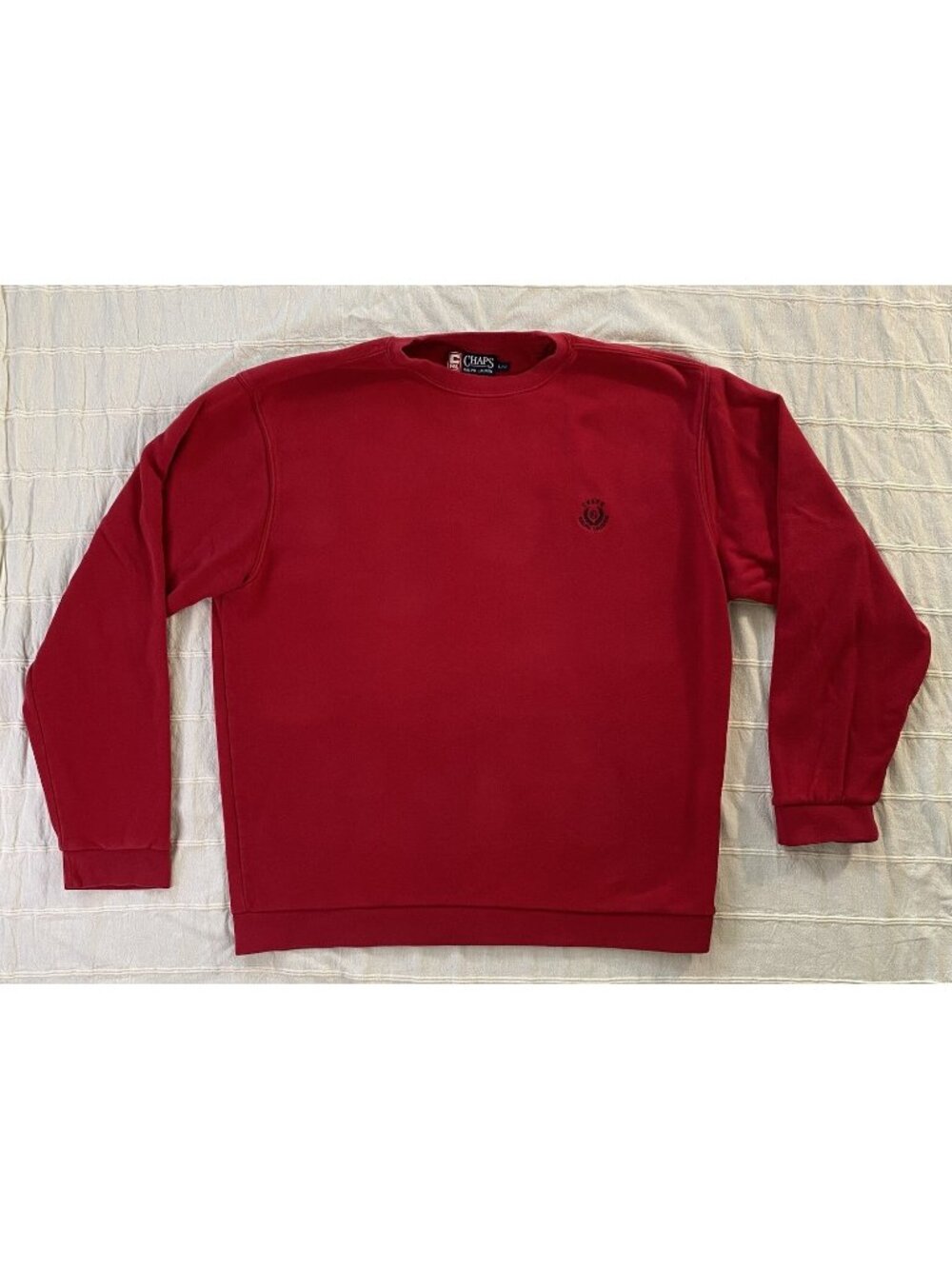 Vintage Chaps Ralph Lauren Sweatshirt Men's Large Red Embroidered Crest RL Logo